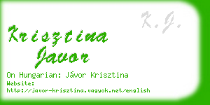 krisztina javor business card